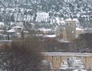 Vista Covarrubias Invierno, al fondo hotel