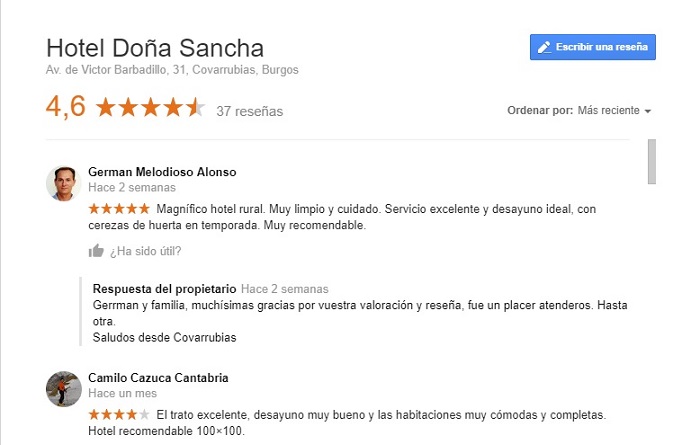 RESERÑAS-OPINIONES EN GOOGLE